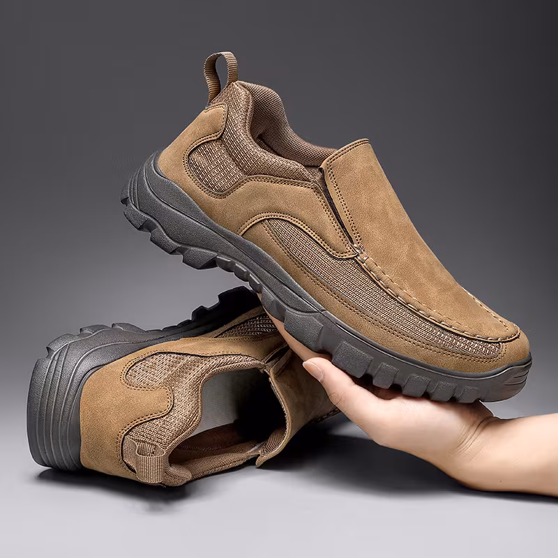 Men's Slip-On Hiking Shoe sole and outsole anti-skid traction pattern detail