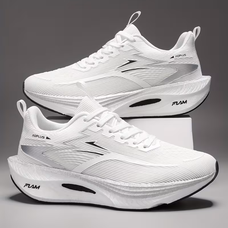 Side angle of men's sports training sneaker from Temu