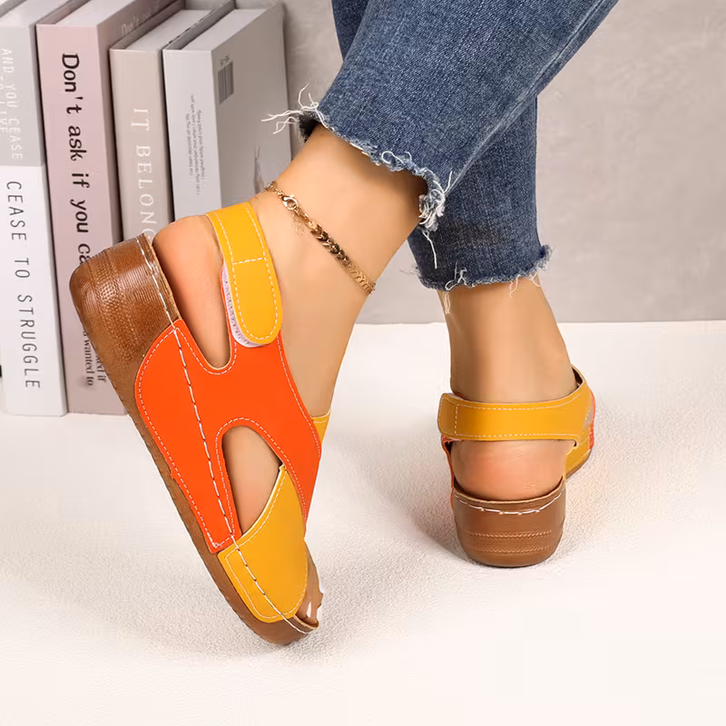 Colour block thick-soled sandal — side view detail