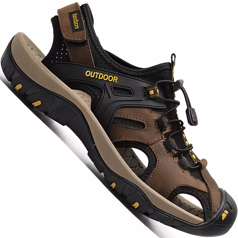 R350 Leather Fisherman Sandals — Side Profile and Construction Detail