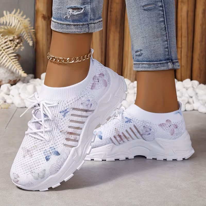 Women's butterfly print casual walking sneakers Temu R34 exclusive deal