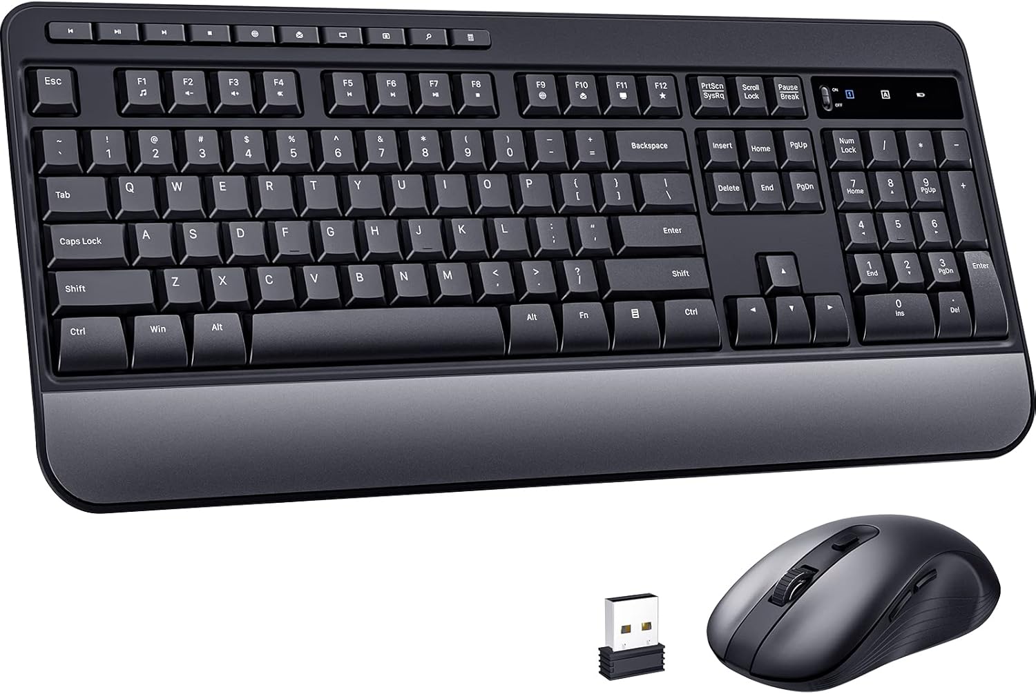 Silent full-size wireless keyboard mouse combo 2400 DPI