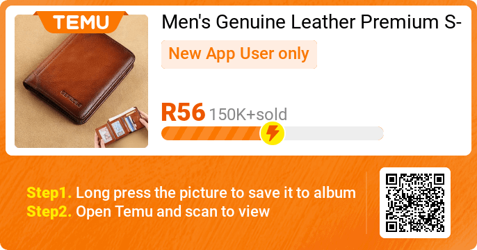 Men's Genuine Leather Premium Slim Tri-Fold RFID Wallet on Temu South Africa