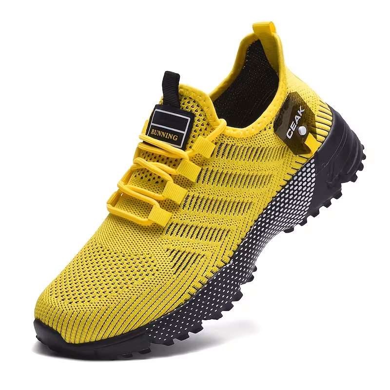 Men's Breathable Mesh Sneaker sole and outsole traction pattern detail view
